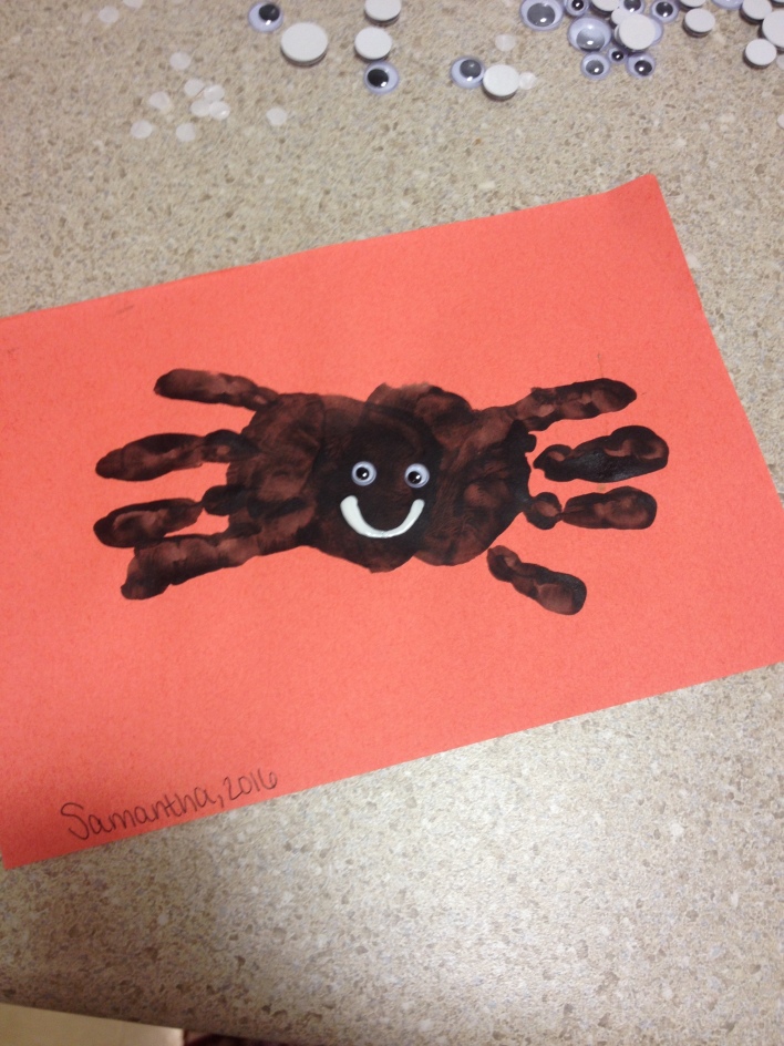 spider craft, halloween craft, hand print spider, fall craft, handprint craft, easy fall craft for kids, handprint crafts